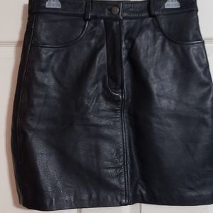 First Leather Apparel Black Leather Skirt size 8